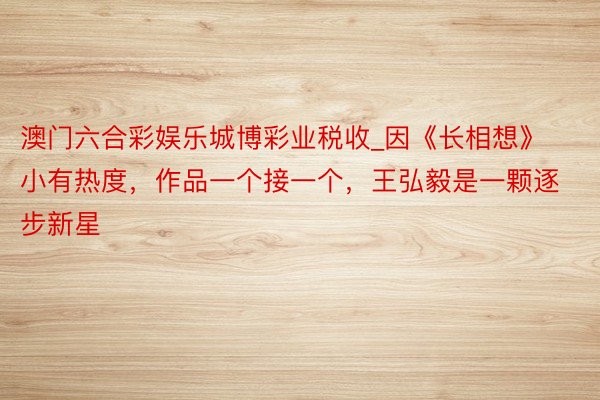 澳门六合彩娱乐城博彩业税收_因《长相想》小有热度，作品一个接一个，王弘毅是一颗逐步新星